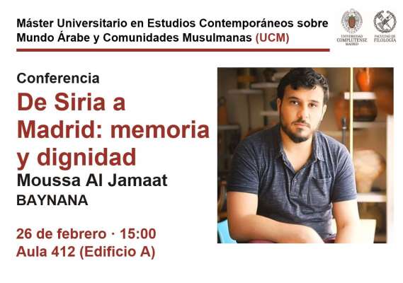 Conferencia De Siria a Madrid: memoria y dignidad, a cargo de Moussa Al Jamaat (Baynana)